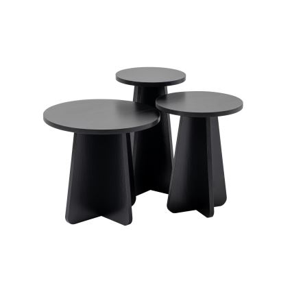 SET 3x Pomoćni stolić LUME pr. 28/33/43 cm crna