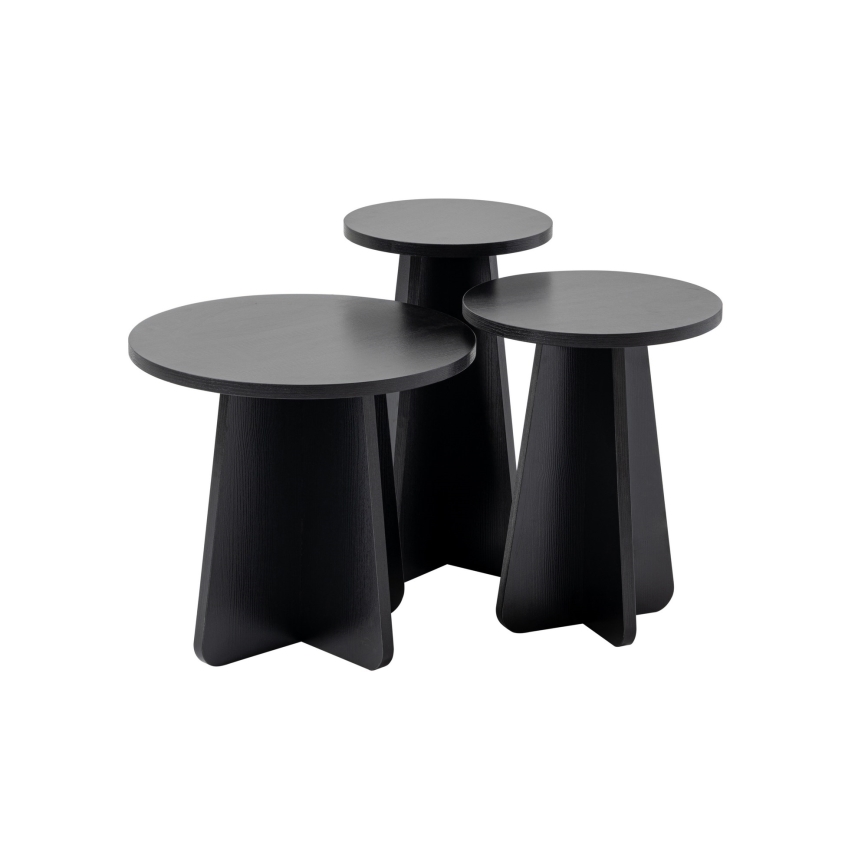 SET 3x Pomoćni stolić LUME pr. 28/33/43 cm crna