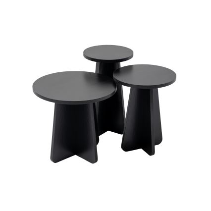 SET 3x Pomoćni stolić LUME pr. 28/33/43 cm crna