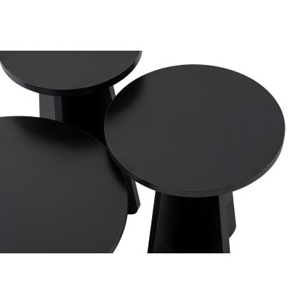 SET 3x Pomoćni stolić LUME pr. 28/33/43 cm crna