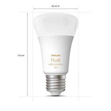 Komplet 3x prigušivih LED žarulja Philips Hue WHITE AMBIANCE A60 E27/6W/230V 2200-6500K