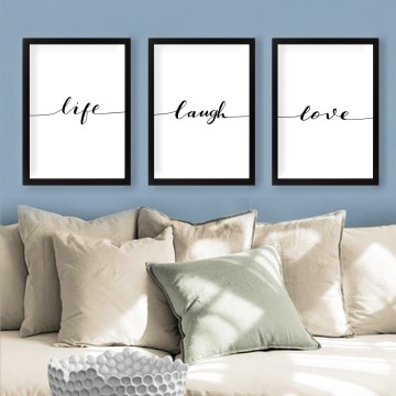 SET 3x Slika u foto okviru 24x29 cm crna