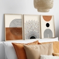 SET 3x Slika u foto okviru 50x70 cm bež/smeđa