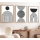 SET 3x Slika u foto okviru 50x70 cm crna/bijela