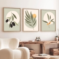 SET 3x Slika u foto okviru 50x70 cm listovi