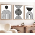 SET 3x Slika u okviru za fotografije 50x70 cm crno/bijela