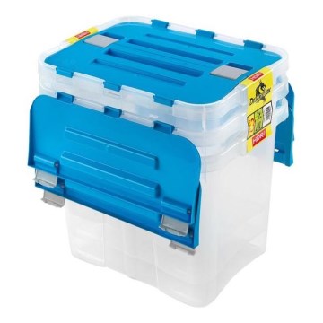 SET 3x Spremnik DRAGON 24 l plava/prozirna