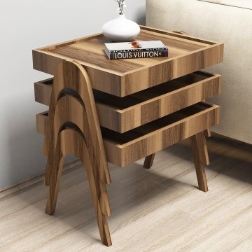 SET 3x Stolić za odlaganje 41x53,6 cm ROMA smeđa