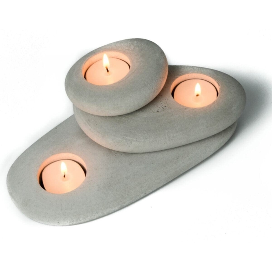 SET 3x Svijećnjak za lučice 21,5cm/15cm/9cm beton