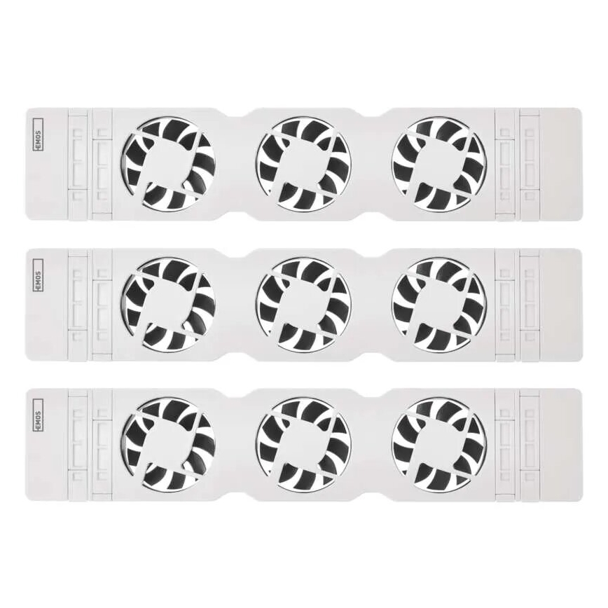 SET 3x Ventilator za radijator 5/230V bijela