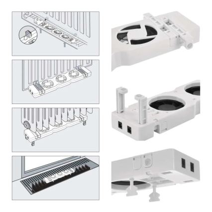 SET 3x Ventilator za radijator 5/230V bijela