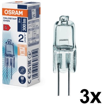 SET 3x žarulja za pećnicu HALOSTAR G4/20W/12V 2700K - Osram