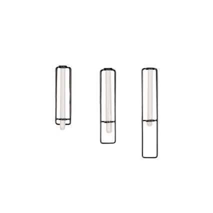 SET 3x Zidna dekoracija za cvijeće 20/25/30 cm crna