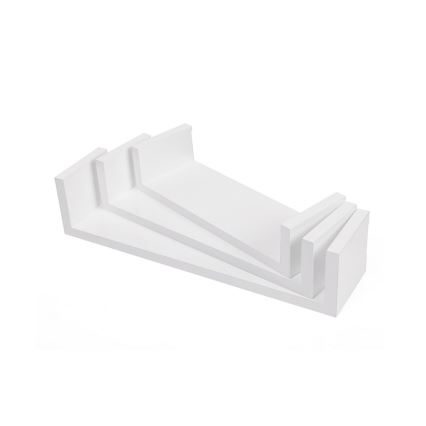 Set 3x zidnih polica SHELFY, bijele boje