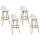SET 4x Barska stolica MAXON bukva/bijela