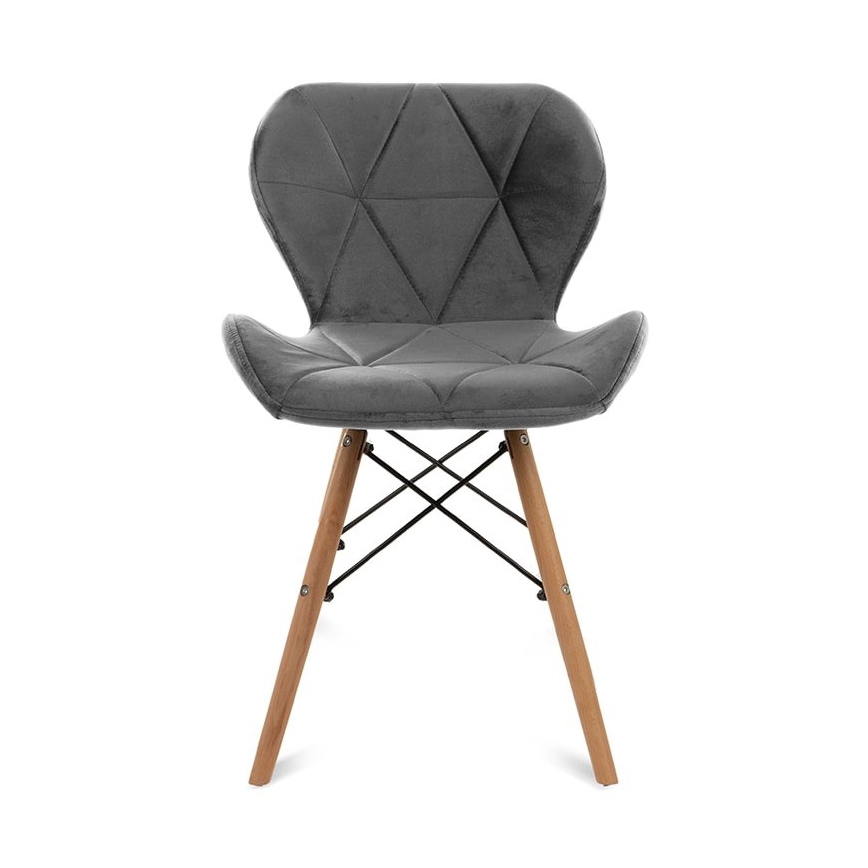 SET 4x Blagovaonska stolica TRIGO 74x48 cm svijetlosiva/bukva