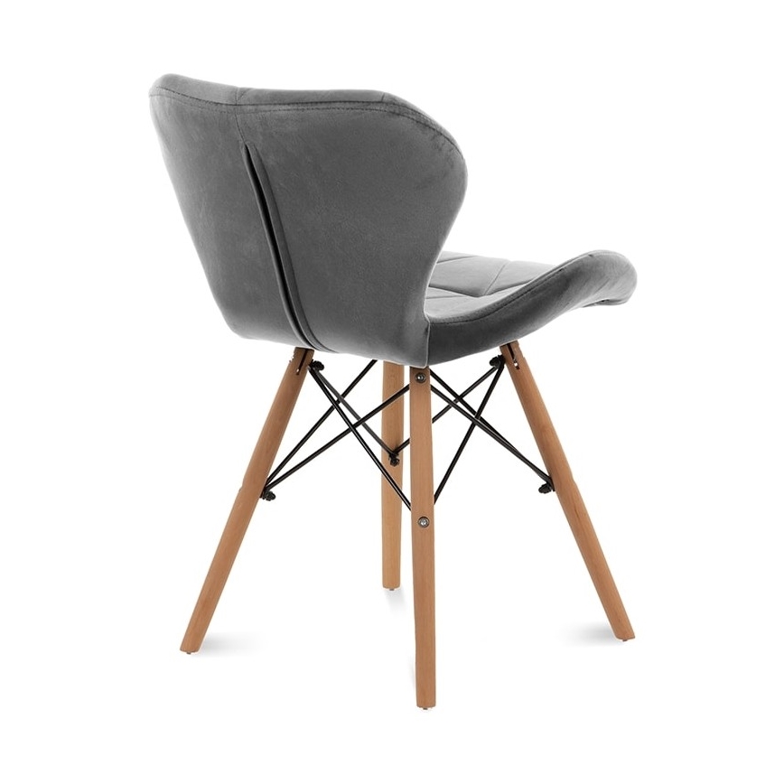 SET 4x Blagovaonska stolica TRIGO 74x48 cm svijetlosiva/bukva