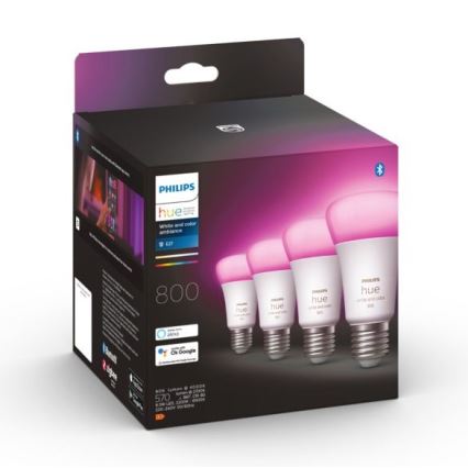 SET 4x LED Prigušiva žarulja Philips Hue White And Color Ambiance E27/6,5W/230V 2000-6500K