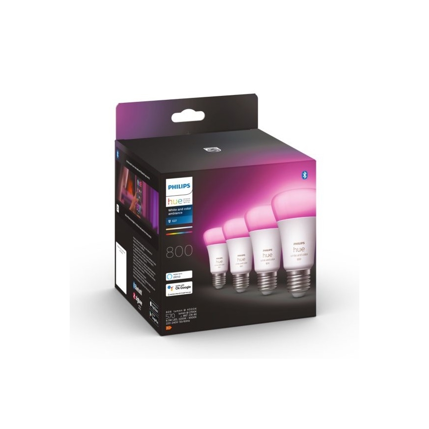 SET 4x LED Prigušiva žarulja Philips Hue White And Color Ambiance E27/6,5W/230V 2000-6500K
