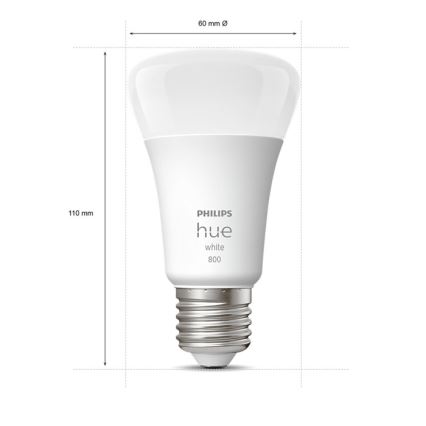 SET 4x LED Prigušiva žarulja Philips Hue WHITE A60 E27/9W/230V 2700K