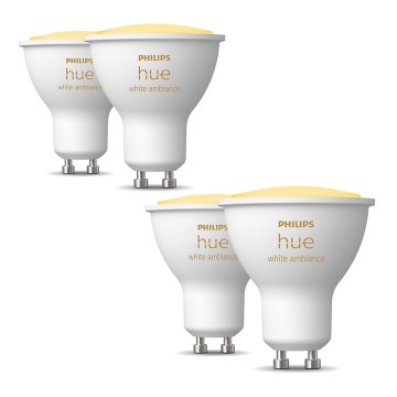 SET 4x LED Prigušiva žarulja Philips Hue WHITE AMBIANCE GU10/5W/230V 2200-6500K