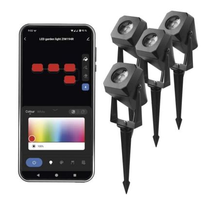 SET 4x LED RGBIC Prigušiva vanjska lampa LED/7W/230V 3000-6500K IP65 Wi-Fi Tuya