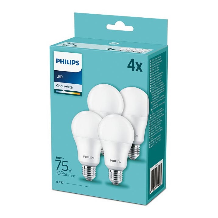 SET 4x LED Žarulja Philips A60 E27/10W/230V 4000K