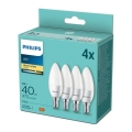 SET 4x LED Žarulja Philips B35 E14/5W/230V 2700K