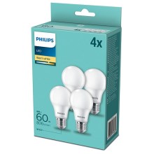 SET 4x LED Žarulja Philips E27/8W/230V 2700K