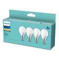 SET 4x LED Žarulja Philips P45 E14/5,5W/230V 2700K