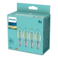 Set 4x LED žarulje VINTAGE Philips B35 14/4,3W/230V 2700K