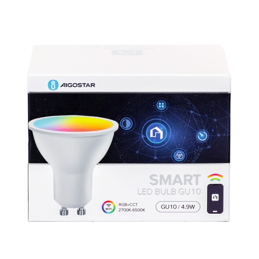 Komplet 4x LED RGBW pametnih prigušivačkih žarulja GU10/4,9W/230V 2700-6500K - Aigostar