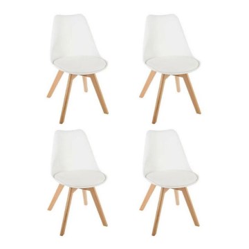 SET 4x Stolice za blagovaonicu BAYA buk/bijela