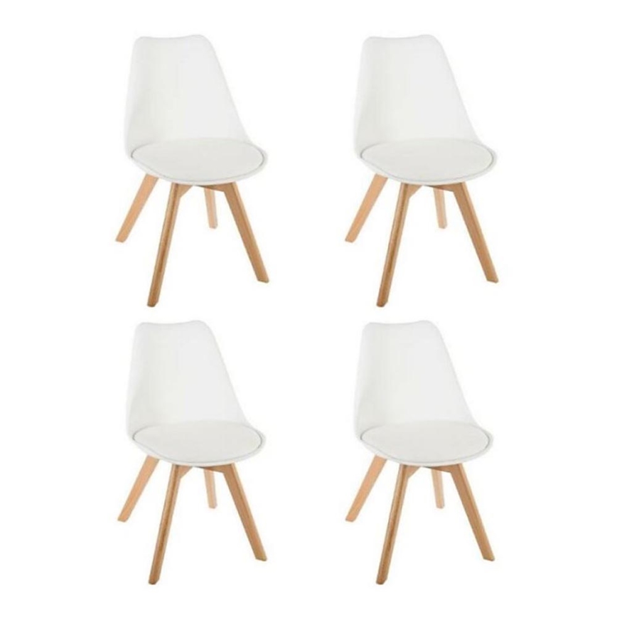 SET 4x Stolice za blagovaonicu BAYA buk/bijela