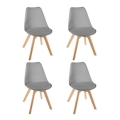 SET 4x Stolice za blagovaonicu BAYA buk/svijetlo siva