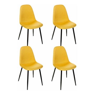 SET 4x Stolice za blagovaonicu TYKA žute boje