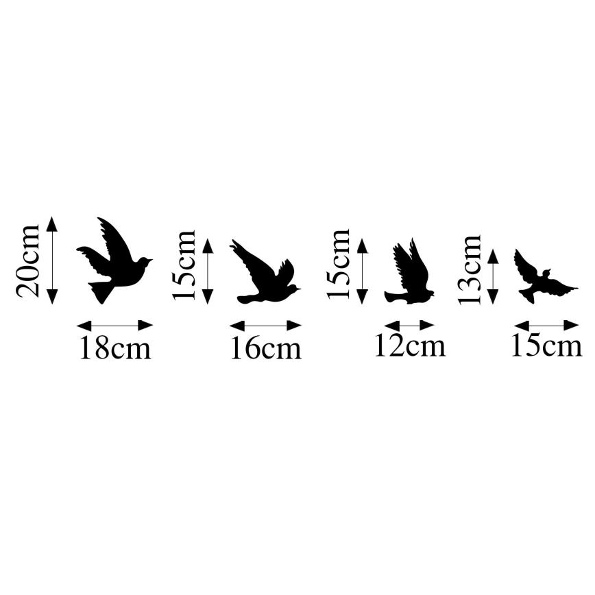 SET 4x Zidna dekoracija ptice