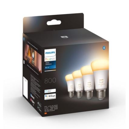 SET 4xLED Prigušiva žarulja Philips Hue WHITE AMBIANCE E27/6W/230V 2200-6500K