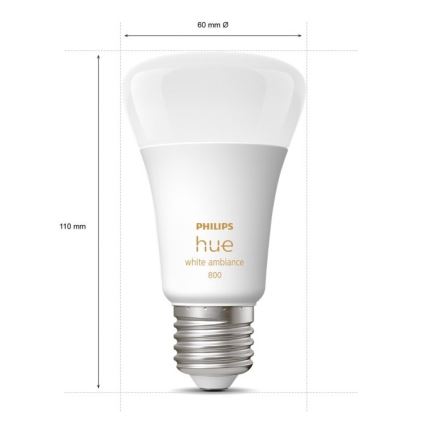 SET 4xLED Prigušiva žarulja Philips Hue WHITE AMBIANCE E27/6W/230V 2200-6500K