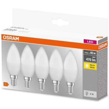 SET 5x LED Žarulja BASE B40 E14/4,9W/230V 2700K - Osram