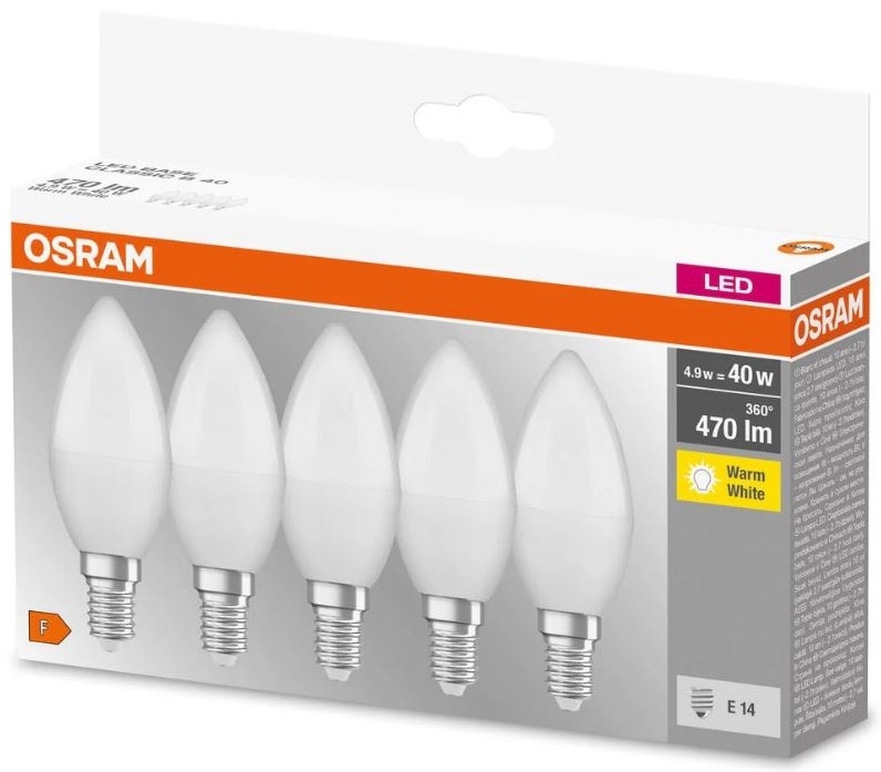 SET 5x LED Žarulja BASE B40 E14/4,9W/230V 2700K - Osram
