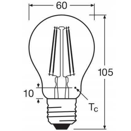 SET 5x LED žarulja BASE CLASSIC FILAMENT A60 E27/7W/230V 4000K - Osram
