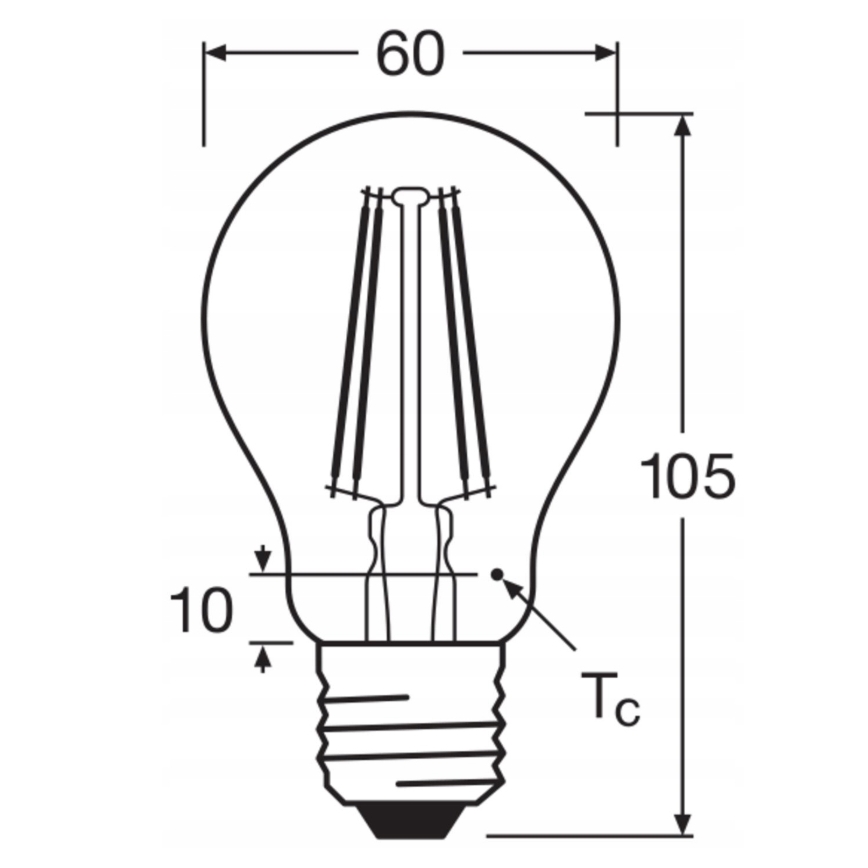 SET 5x LED žarulja BASE CLASSIC FILAMENT A60 E27/7W/230V 4000K - Osram