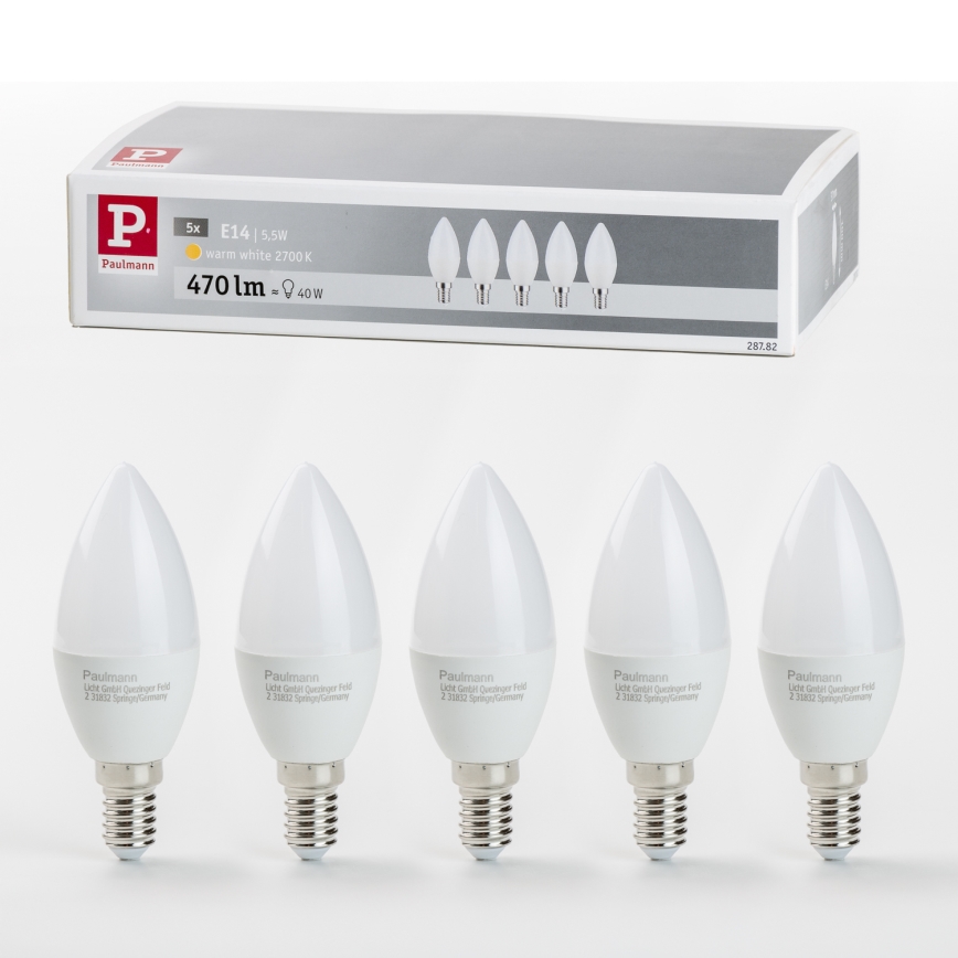 SET 5x LED Žarulja E14/5,5W/230V 2700K - Paulmann 28782