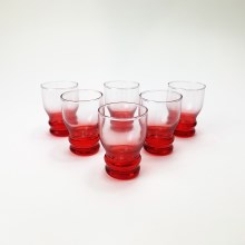 Set 6x čaša za liker prozirna crvena