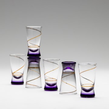 Set 6x čaša za žestice 25 ml prozirna ljubičasta