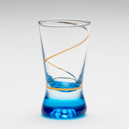 Set 6x čaša za žestice 25 ml prozirna plava