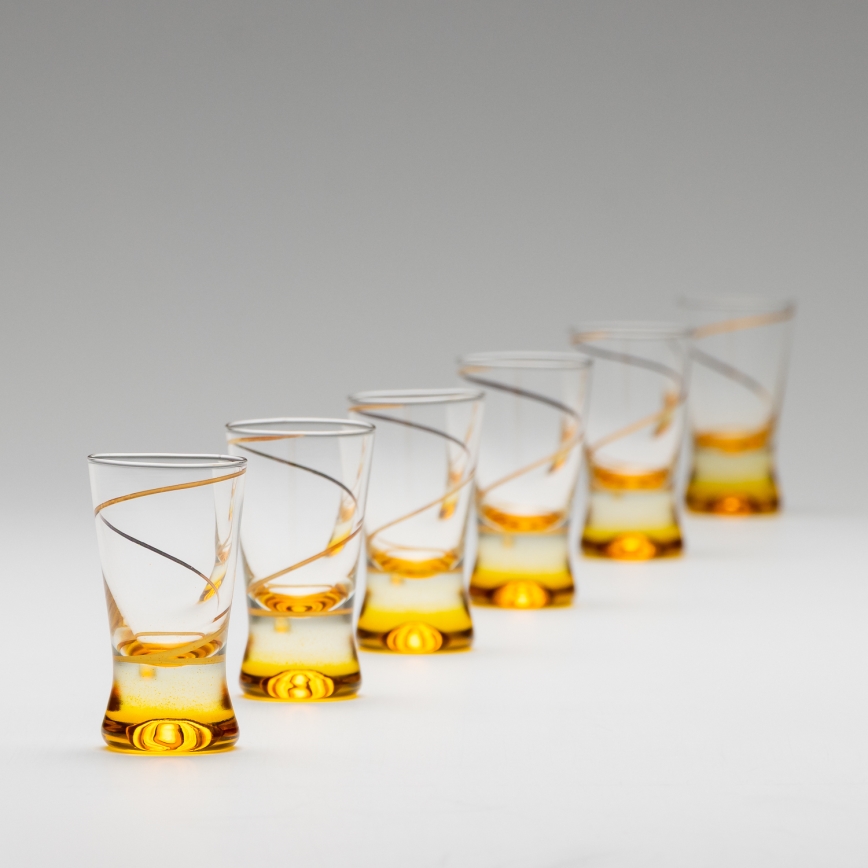 Set 6x čaša za žestice 25 ml prozirna žuta