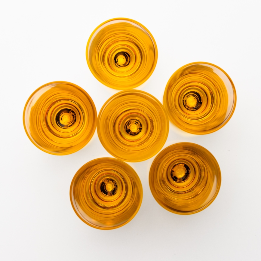 Set 6x čaša za žestice 25 ml prozirna žuta
