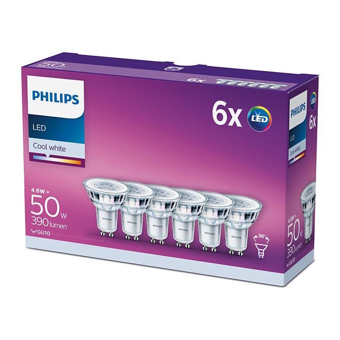 SET 6x LED Žarulja Philips GU10/4,6W/230V 4000K